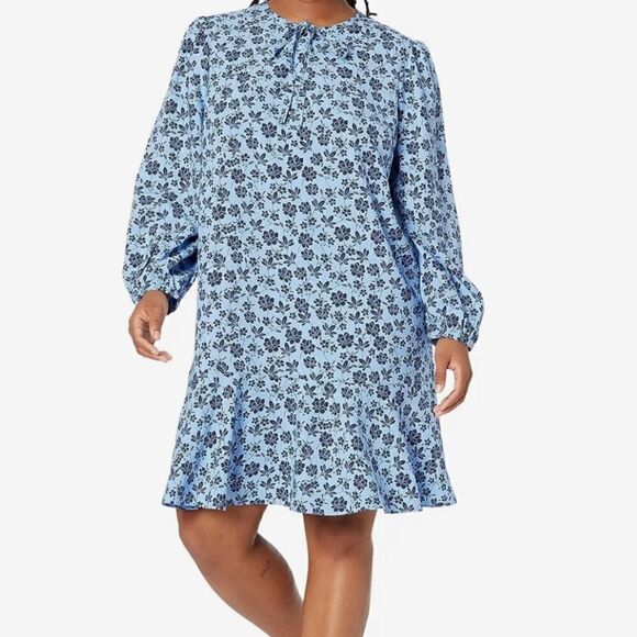 Draper‎ James Cornflower Blue Flowy Roseanne Shift Dress -- 1X - Picture 1 of 14